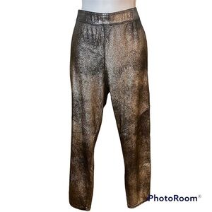 Free People Black/Silver Shark Metallic Pull On Leggings Sz-29